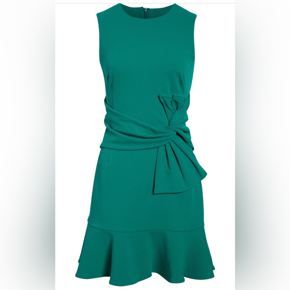 Eliza J green sleeveless ruffle hem dress